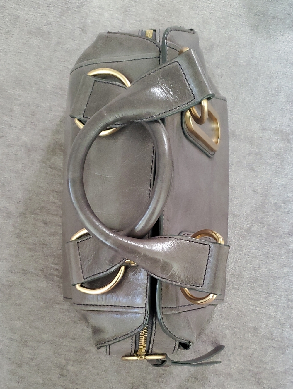 EUC See By Chloe Leather Satchel In Gray With Gold Hardware - Picture 4 of 16